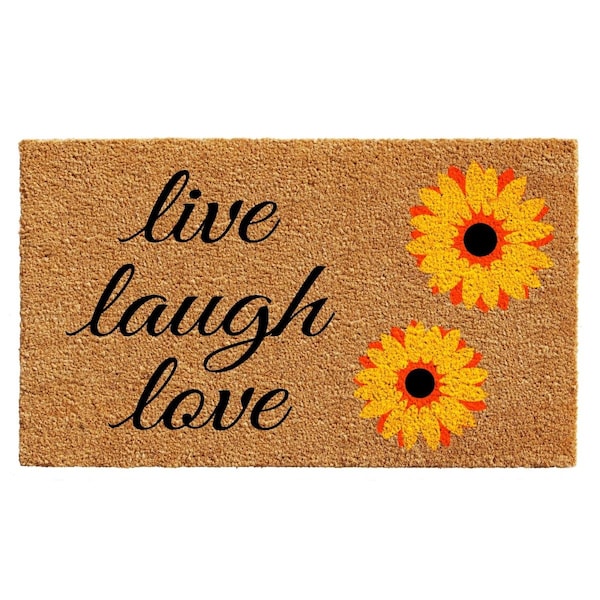 Configuracion 24 x 36 in. Sunflower Live Laugh Love Rectangular Doormat Multi Color CO3360618 - main